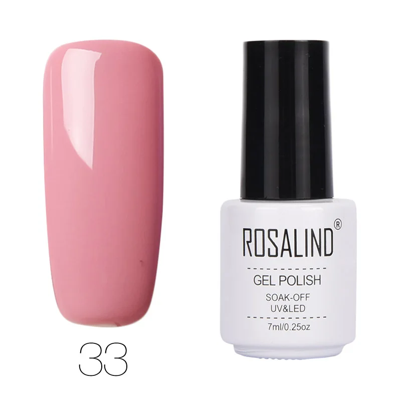 Rosalind гель для дизайна ногтей 7 мл УФ-лак Гель-лак для ногтей полуперманентный лак можно замачивать праймер зеленый лак для ногтей - Цвет: 33