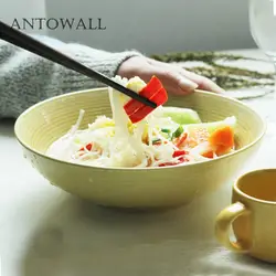 ANTOWALL японская Корейская простая керамическая посуда нить лапша суп чаша салат лед треснутая чаша большая емкость ramen чаша