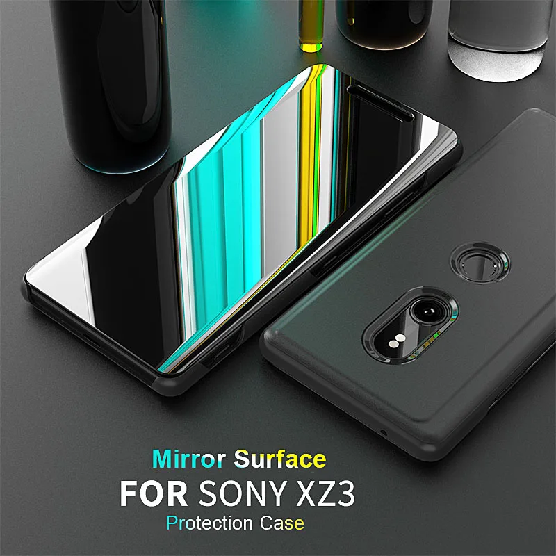 

Mirror Smart View Flip Case For Sony Xperia XZ3 Clear HD Screen Full Cover On Xperia XZ3 XZ 3 Anti-knock Phone Cases Coque Capa