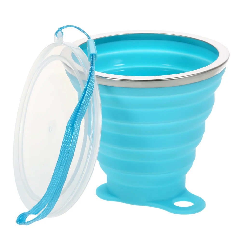 

270ML Collapsible Stretchy Travel Water Cup Mug FDA Approved Silicone Foldable Water Cup Outdoor Camping Sports Expandable Cup