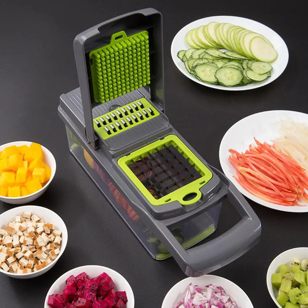 

7-in-1 Kitchen Artifact Multi-function Diced Potato Wire Cutter Grater Home Potato Sliced Kitchen Grater Vegetable Fruit Shredde