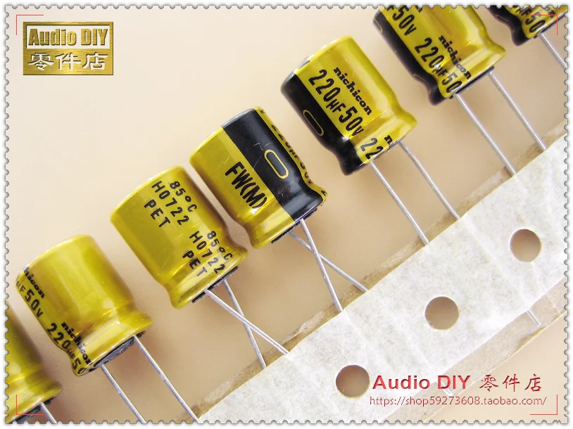 30PCS Nichicon FW series 220uF/50V electrolytic capacitors for audio free shipping