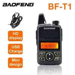 100% 2 шт. BAOFENG BF-T1 мини Детская рация UHF Портативный двухстороннее радио FM Функция Ham T1 иди и болтай Walkie Talkie “иди и USB коротковолновым приемником