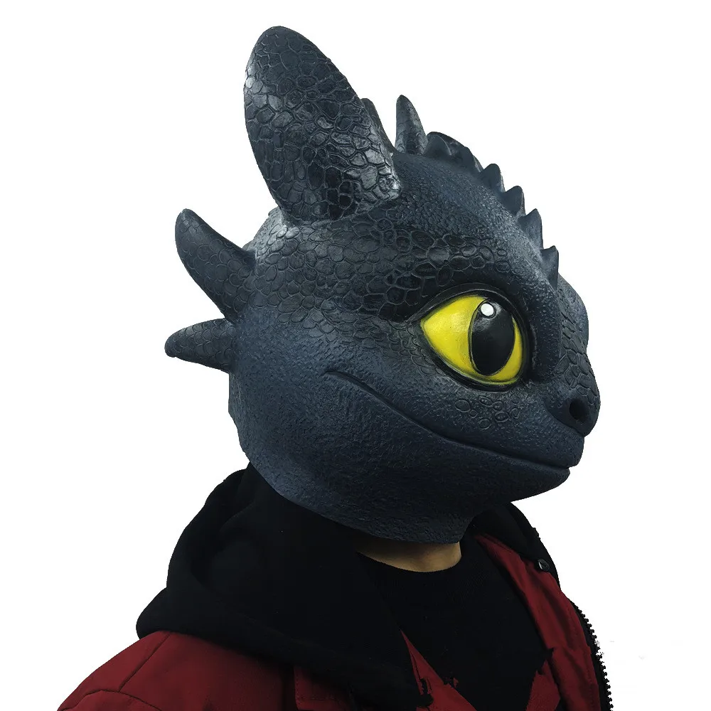 New How to Train Your Dragon Light Fury Toothless Night Fury Cosplay Mask Helmet Latex Masks Kids Adult Cosplay Props Toy Gift