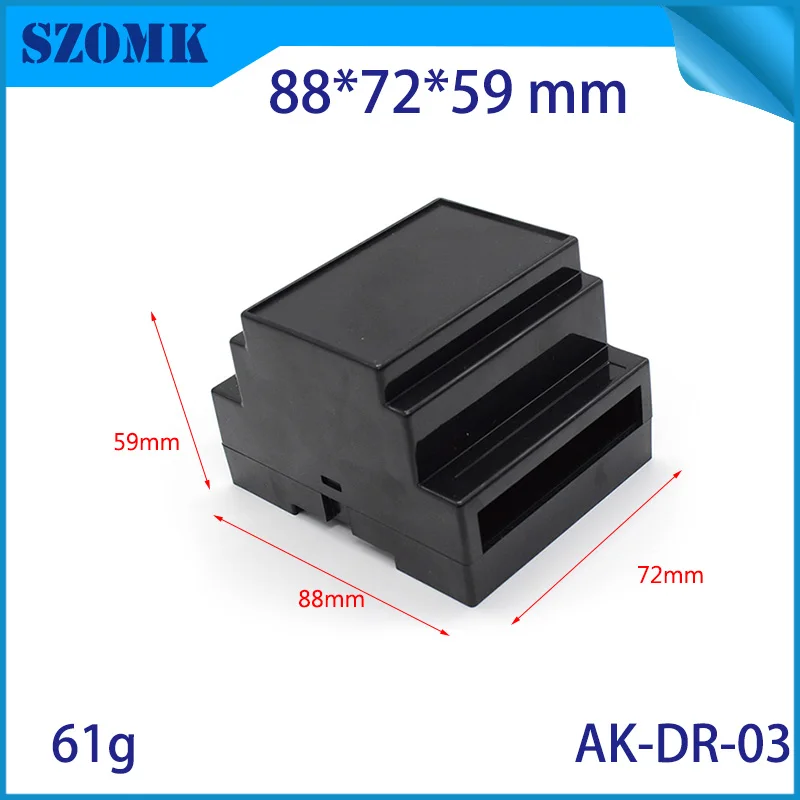 2 штуки в упаковке, 88x72x60 мм 3,5*2,8*2,3 дюйма, белый цвет, АБС-пластик, пластиковый стандартный корпус на din-рейку