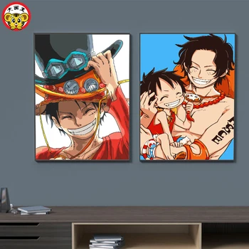 

painting by numbers art paint by number One Piece series home decoration painting Sauron three knives Luffy