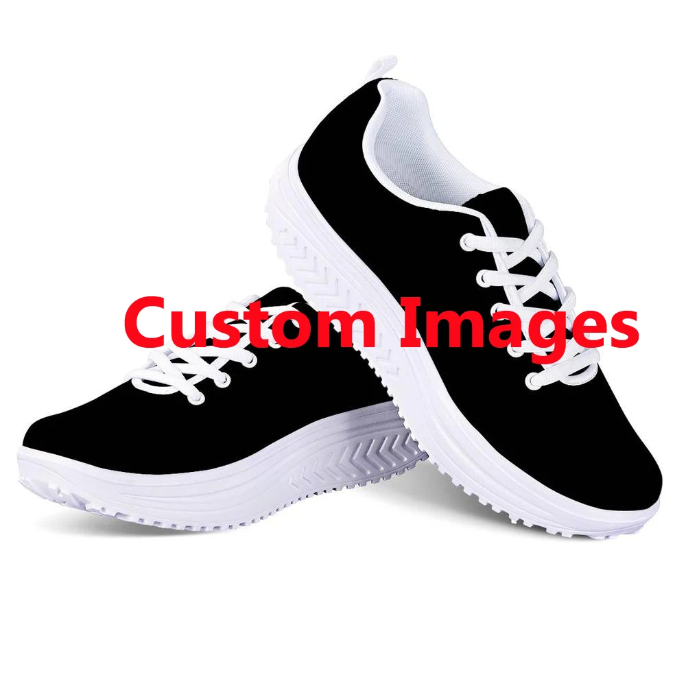 INSTANTARTS индивидуальный образ/логотип/Фотопечать женская обувь для фитнеса на шнуровке Тонизирующая обувь тренировки дымоход кроссовки
