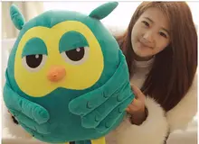 middle cute plush Owl pillow new creative green owl toy doll gift about 50cm 0239