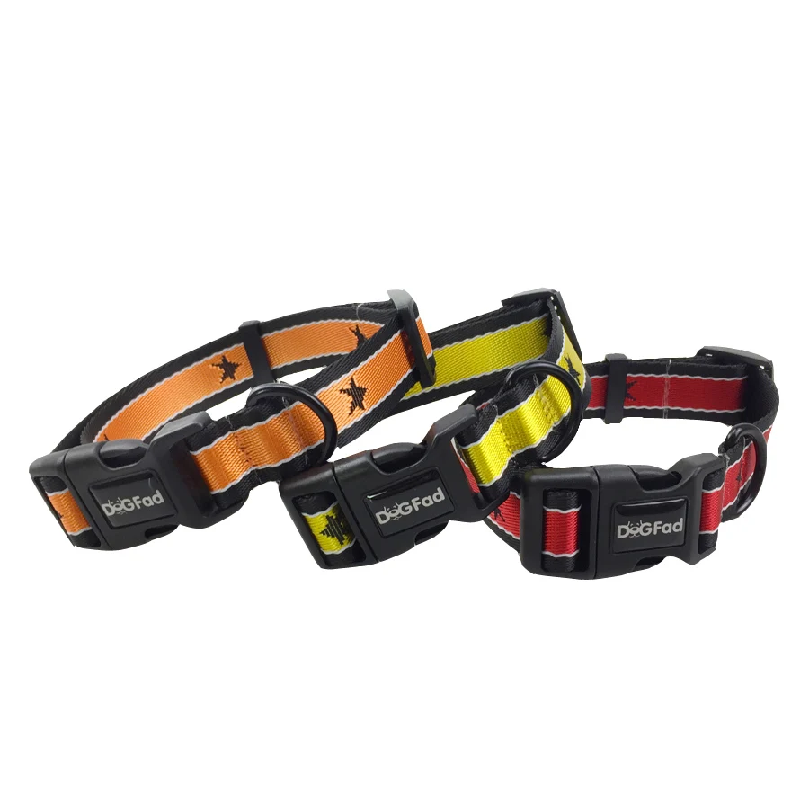

Pet Dog Collar with Buckle Stars Pattern Puppy three colours Nylon Adjustable Collars for Dogs Small Medium Large