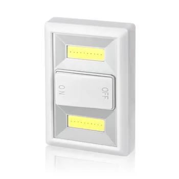 

COB LED Lamp with ON/OFF Switch Wall Light Battery Operated Small Night Light Cabinet Lamp Hallway Kitchen Emergency Light
