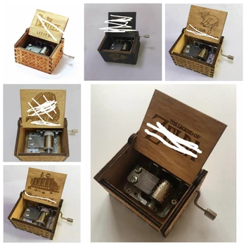 Hand Cranked Music Box Wood Castle Inthe Sky Game Of Thrones Beauty and the Beast Music Action & Toy Figures For Children Gifts