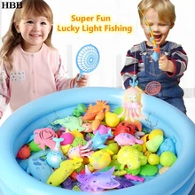 Новинка, набор игрушек для рыбалки, индукционный светильник, магнитная игрушка для рыбалки, игрушки для мальчиков и девочек, вечерние игрушки для ванной