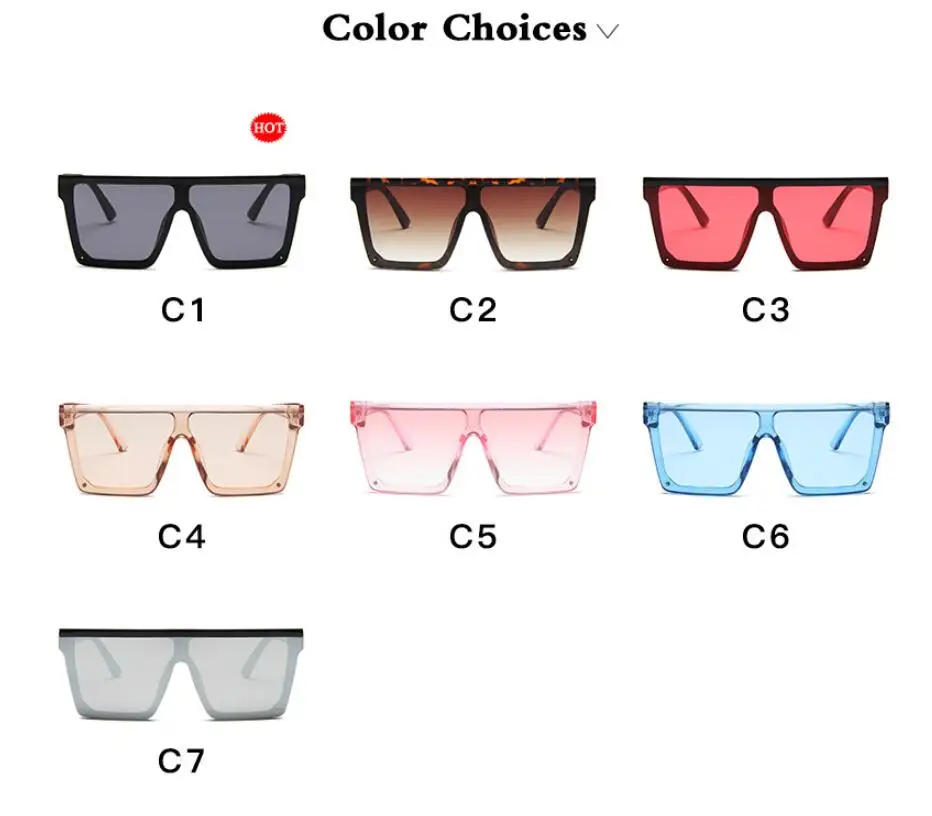 Unisex Fashion 2019 Ladies Square Sunglasses Women Oversized Shades Vintage Brand Designer Silver Mirror Sun Glasses For Female
