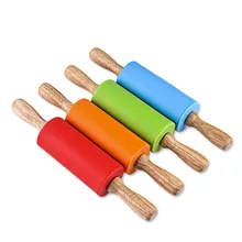 22,5*4,3 см маленький размер детская деревянная ручка Кондитерская выпечка инструмент тесто силиконовая прокатная палка детская игрушка Скалка