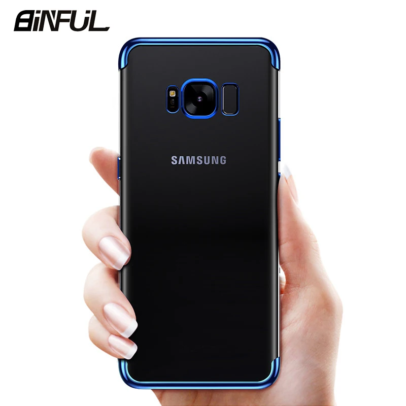 

For Samsung Galaxy S8 Plus Case Cover Clear Plating TPU Soft Silicone Thin Back Cover For GalaxyS8 S8 S8Plus Case Phone Coque