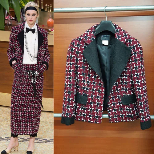 women elegant office jacket,plus size tweed elegant coat