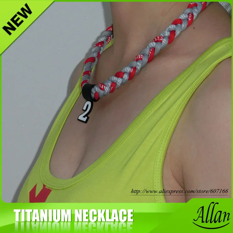 

Custom Fashion Baseball Sports Triple Braided Titanium Necklace for Men