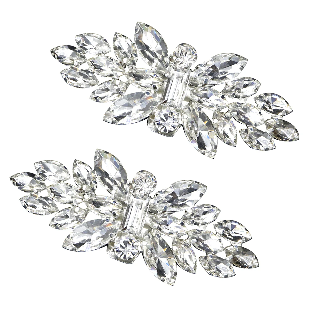 

2pcs Shoe Clip Wedding Shoes High Heel Women Bride Decoration Rhinestone Shiny Decorative Clips Charm Buckle