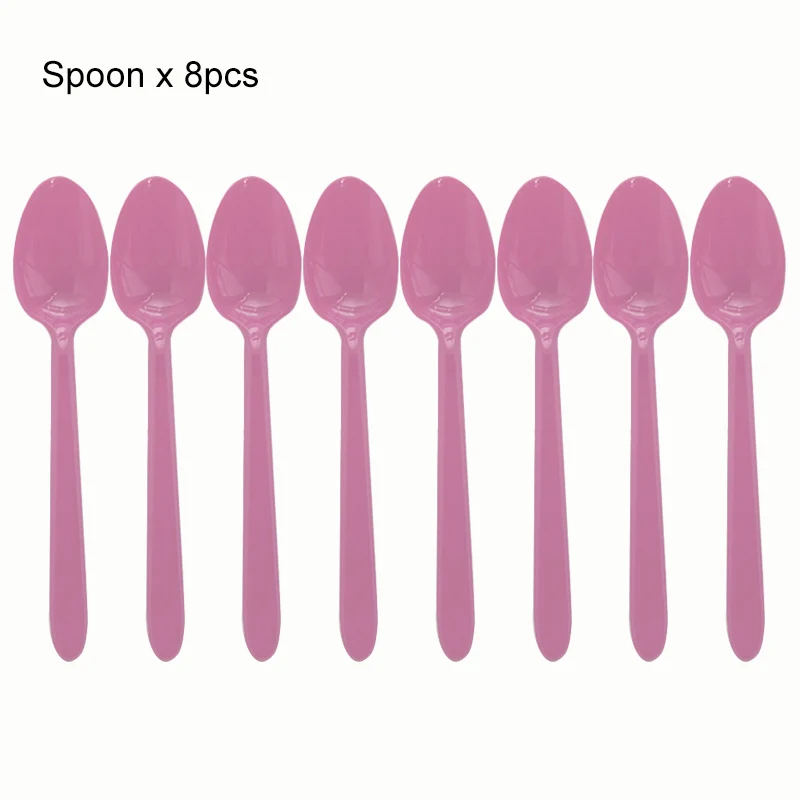 Сладкие пончики вечерние одноразовая посуда, наборы для девочек вечеринка в честь Дня Рождения украшения детский душ вечерние поставки MM008 - Цвет: pink-spoon