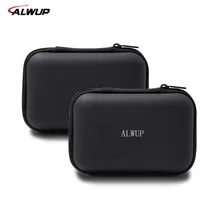 Alwup Earphone Case Bag Portable Headphone Earbuds Hard Box Storage for Memory Card USB Cable Original Mini Earphone Bag
