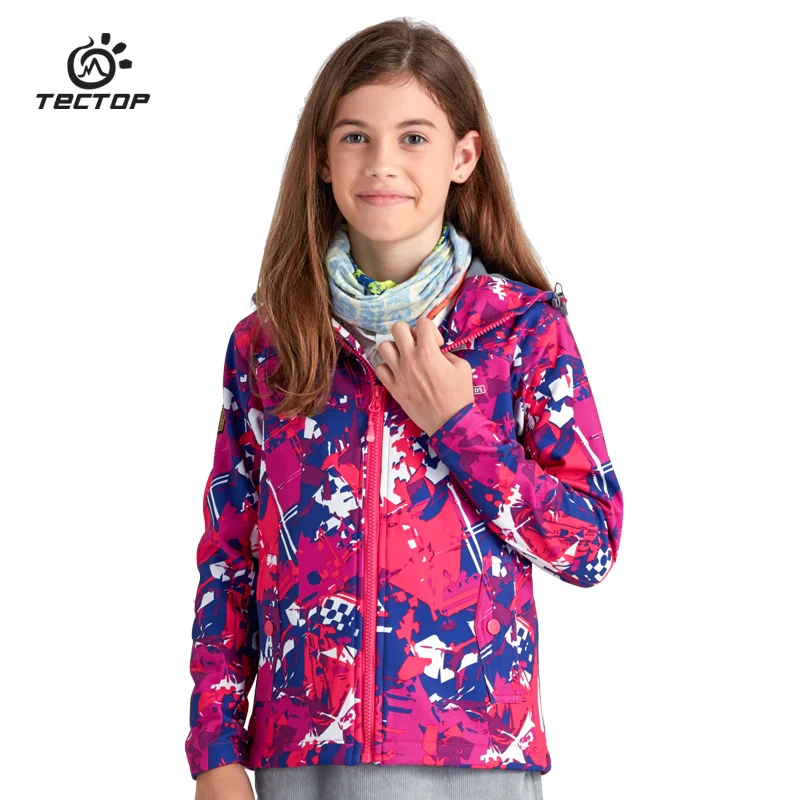 

TECTOP children Camouflage windproof softshell jacket  6849