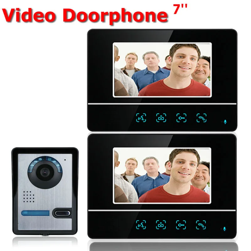 

7 Inch TFT Touch Screen Color LCD Video Door Phone Wired Video Intercom 2 Monitor Doorbell Intercom system Wholesale