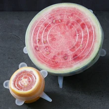 Силиконовый чехол для брелка, свежие контейнеры пищевые стрейч многоразовая Крышка для свежих продуктов, упаковка для пищевых контейнеров(6 размеров в комплекте