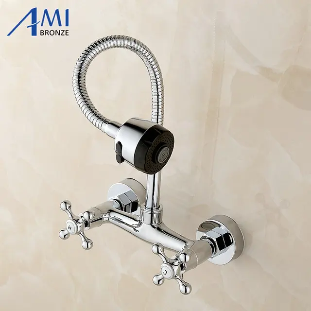 Wandmontage Flexibele pull up en down mengkraan kraan badkamer ... Wandmontage Flexibele pull up en down mengkraan kraan badkamer ...