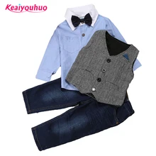 Комплект детской одежды, коллекция года, осенне-зимняя одежда для мальчиков футболка+ жилет+ детские штаны комплект из 3 предметов комплект детской одежды для мальчиков