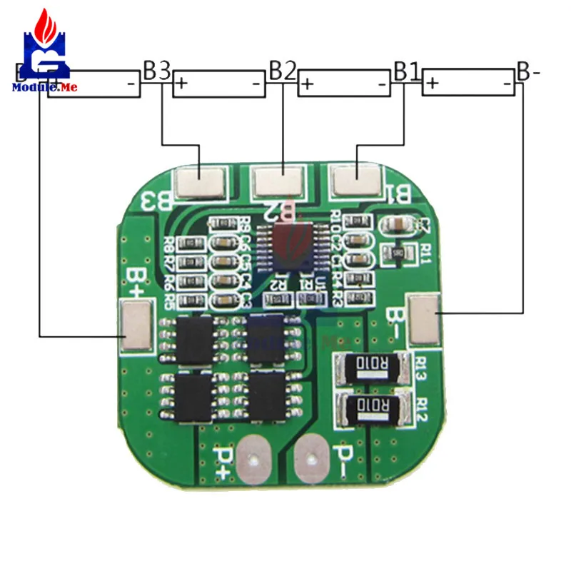 18650 Защитная плата аккумулятора 4S 14 8 в 16 20A Peak LI Ion BMS PCM для литиевого LicoO2 Limn2O4