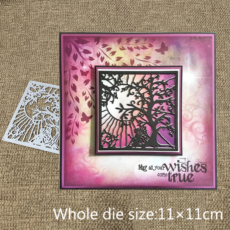 

New Design Craft Metal Cutting Dies cut die Fairy trees round flash frame Scrapbooking Album Paper Card Craft Embossing Die Cuts