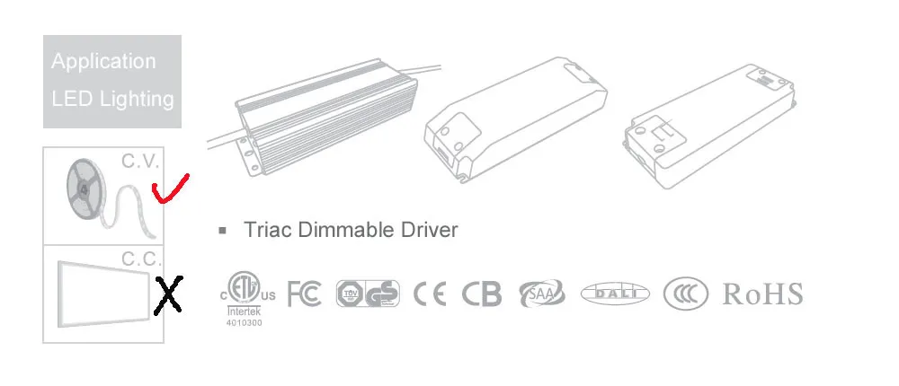 5 шт. светодиодный драйвер Traic постоянное Напряжение затемнения Питание DC12V 24 В 20 Вт 30 Вт 45 Вт для Светодиодное освещение SC кв серии приглушить 0