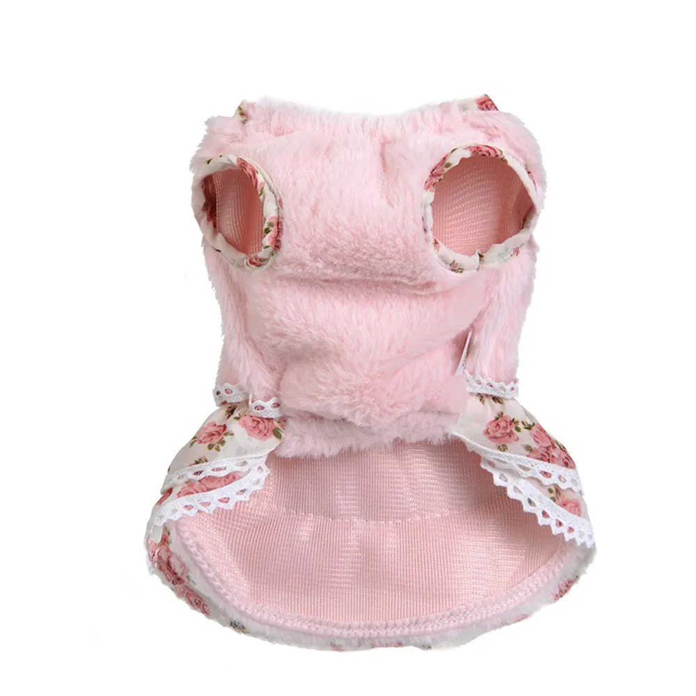 

Pet Dog Cat Slip Dress Winter Coat Puppy Warm Bowknot Gem Sweater Skirt Costume Pet Skirts Dress платья для собак