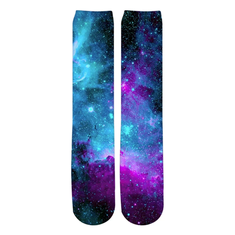 YX/Хлопковые носки высокого качества для девочек г. Летние новые модные носки с объемным рисунком цветные повседневные уличные носки с космическим принтом Галактики для мужчин и женщин