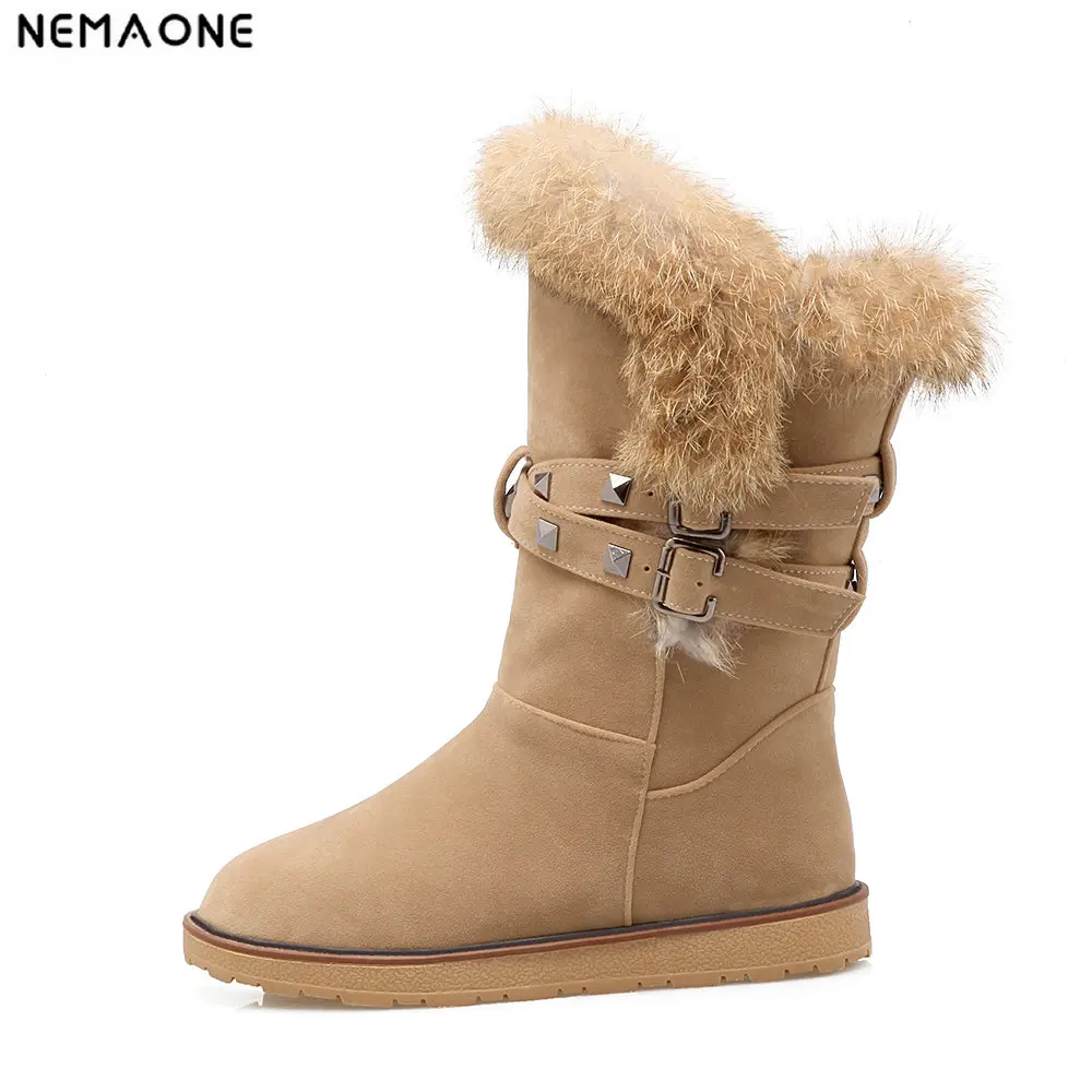 

NEMAONE New flat Fur Snow boots women Top High quality Australia Boots Winter Boots for women Warm Botas Mujer