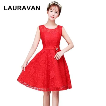 

elegant pretty bridesmaid short petite formal sweet 16 for girls red puffy dress girl lace dress ball gown for wedding party