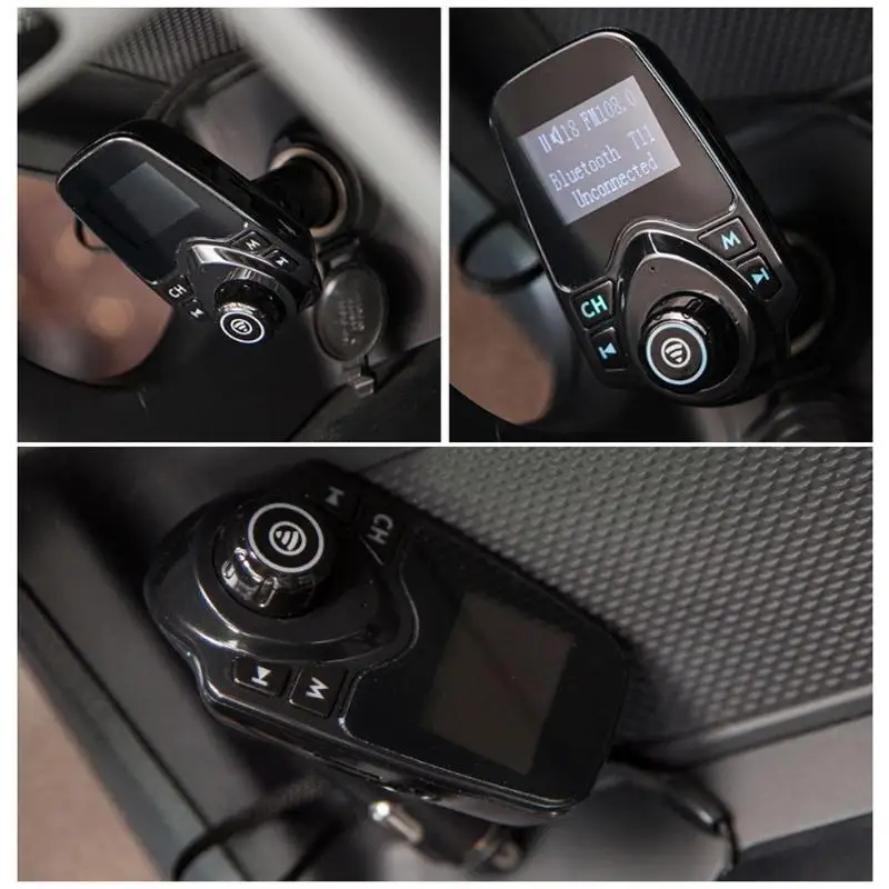Большой Экран Bluetooth FM передатчик Радио адаптер, автомобильный набор свободные руки с выходом 5 V 2.1A двойной зарядка через usb Автомобильный MP3-плеер