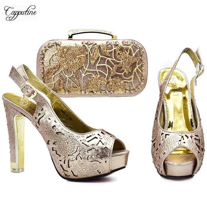 

Amazing party high heel evening pump shoes with handbag with shinning stones for fashion lady XY14 heel height 12cm
