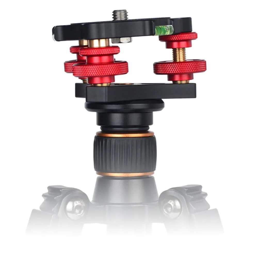 

LP-64 Camera Tripod Head Leveling Base Aluminum Alloy Triple-wheel Precision Leveler Bubble Level 3/8" Screw Load 15kg