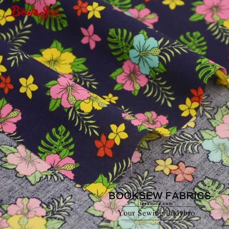 Booksew 100% хлопок поплин Ткань жира четверти цветочный Дизайн Вышивание ткани для
