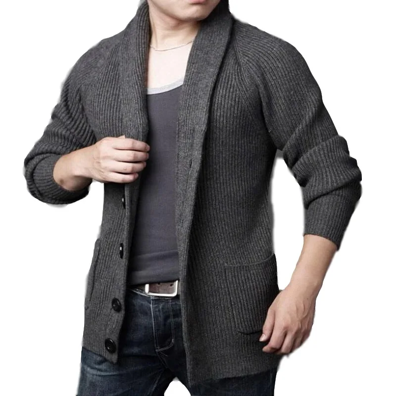 2019 Men Sweater Coat Plus Size Cardigans Men Casual Sweater Thick Warm ...