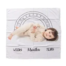 Одеяло-Ростомер реквизит для фотосъемки фон ткань ежемесячный рост съемки постельные принадлежности с фотопечатью обертывание пеленать 100x100 см новорожденный обертывание