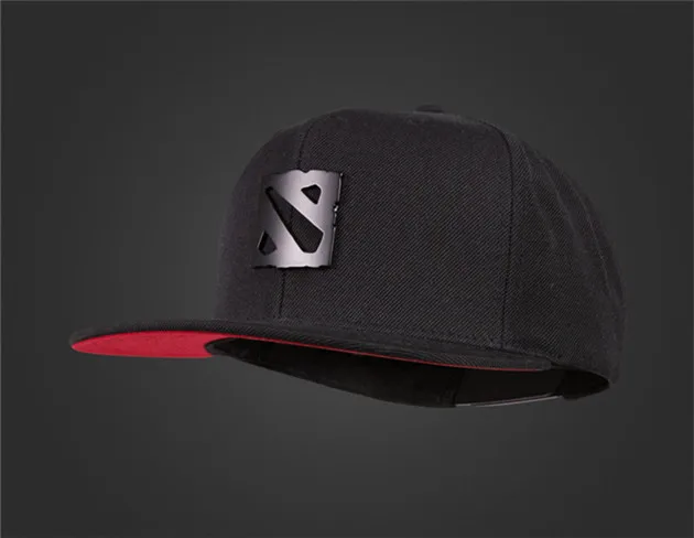  DOTA 2 Asian T17 T18 Metal Logo Outdoor Hip Hop Snapback Hat Black Baseball Cap