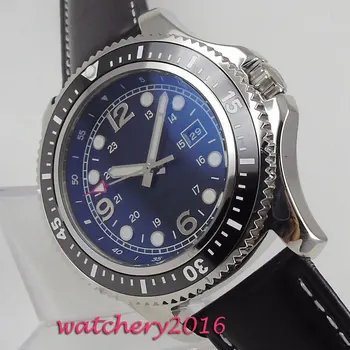 

NEW 44mm Sterile Dial Rotating Black Ceramic Bezel Luxury Date Stainless steel Case Luminous Automatic Movement men's Watch