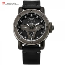 Люксовый бренд Shark спортивные мужские часы Дата Crazy Horse черная кожа Большой циферблат Кварцевые Мужские наручные часы Masculino Relogio подарок/SH452