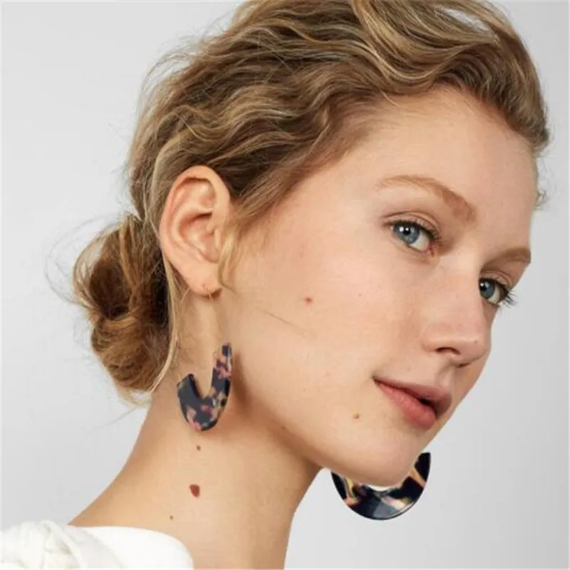 

Olaru Trendy Brand Plate Leopard Hoop Earrings For Woman Statement korean Cheap earring Fashion Women Ear Jewelry Brincos New