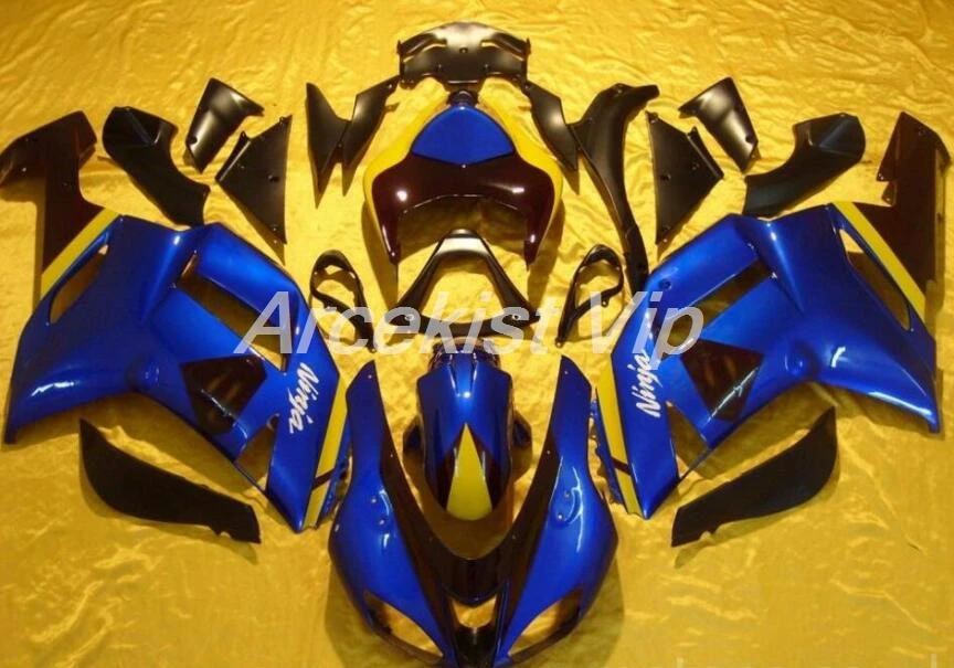 

4Gifts New Abs Full Fairings Kit Fit for kawasaki Ninja ZX6R 636 2007 2008 07 08 6R ZX-6R Bodywork set Free Custom blue