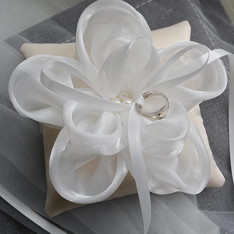Высококачественные свадебные кольца Подушка пряжа Eugen большой цветок невесты подушки Чехол для подушки аксессуары DIY вечерние принадлежности