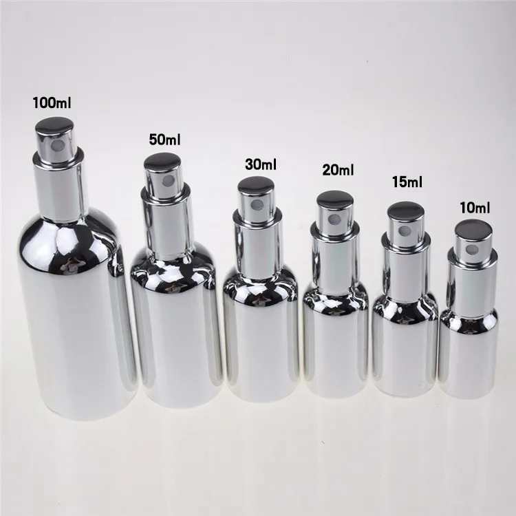 Frascos de Spray de Perfume de Vidro Frasco de Perfume de Vidro de Mercúrio de Luxo para Venda Prata High-grade ml Spray 50 Pcs 20 4 ml spray frasco de perfume de vidro