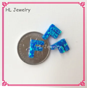 

30PCS/Lot Synthetic Opal Capital F Letter Pendant For DIY Jewelry 7.5*10MM E Initial Letter Blue Opal Pendant
